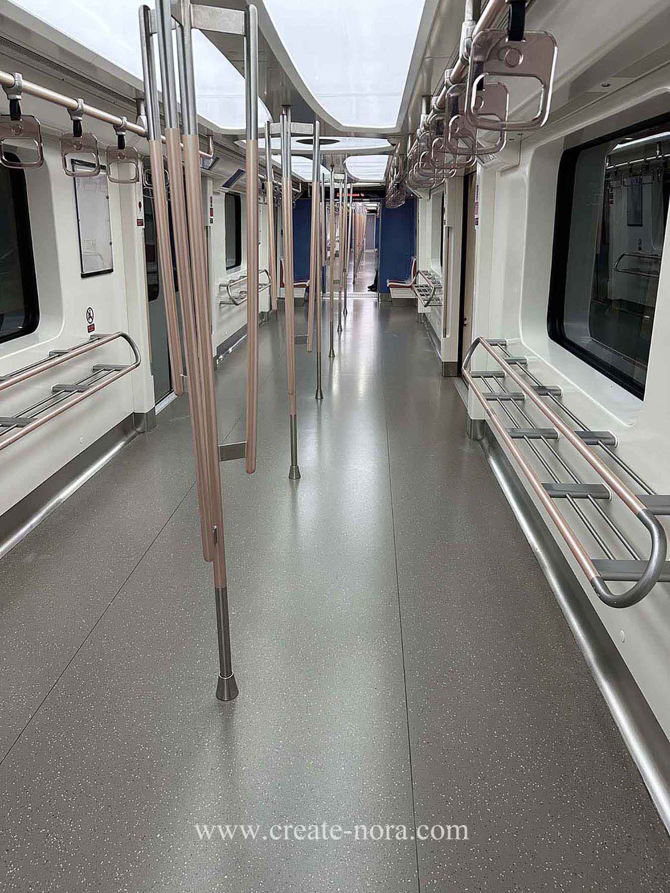 the photo of nora rubber flooring in Shanghai Pudong Airport MRT Line 2